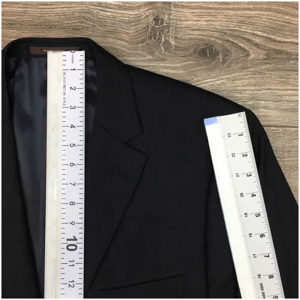 TASSO ELBA Mens Blazer‎ Sport Coat Casual Two Button Jacket Size 44R Wool Suit